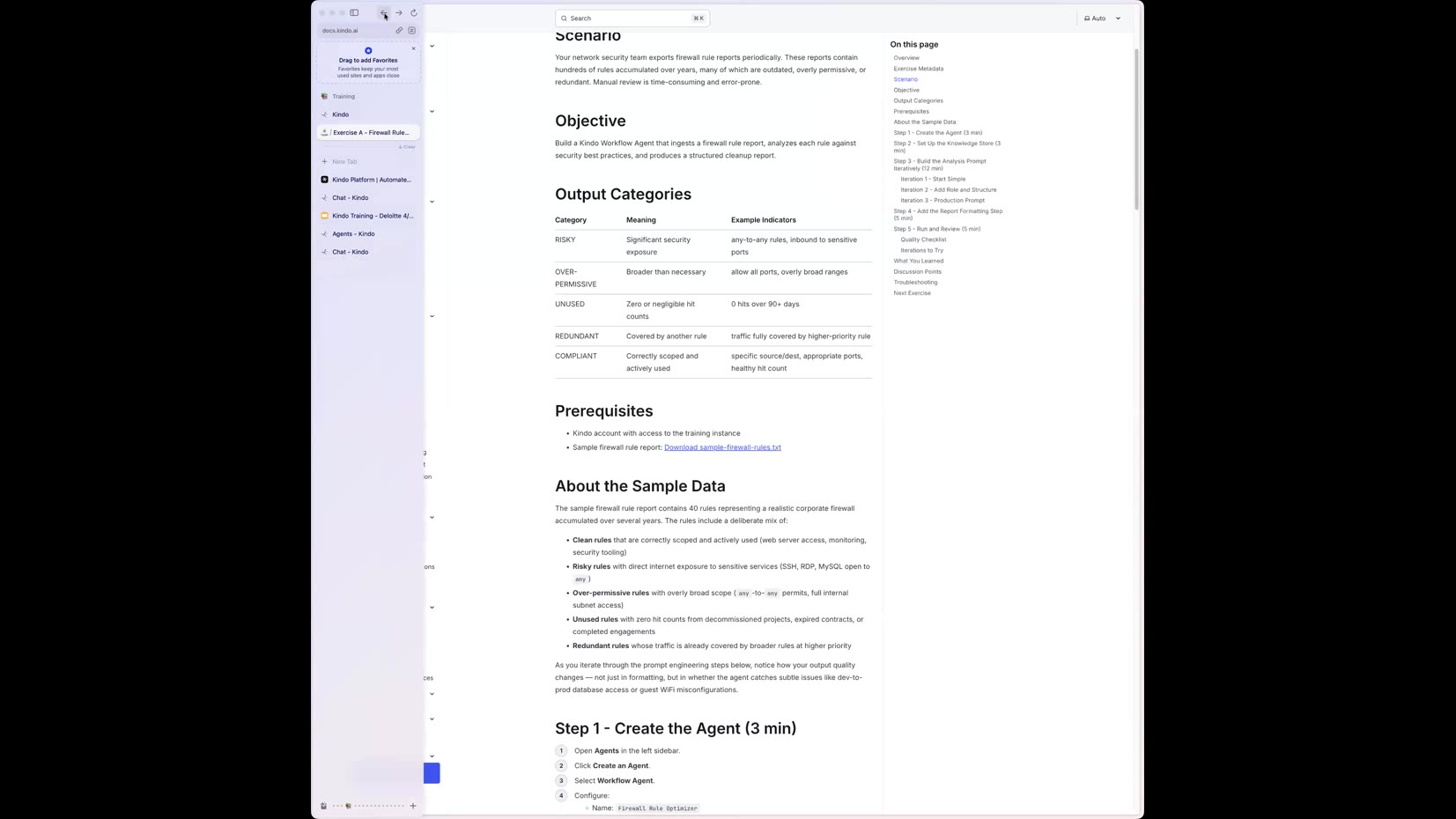 Kindo Docs — Exercise A: Firewall Rule Optimizer